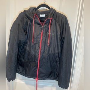 Columbia Women’s Windbreaker Black And Pink Jacket Size XL